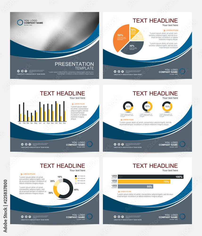 Wall mural template presentation slides background design