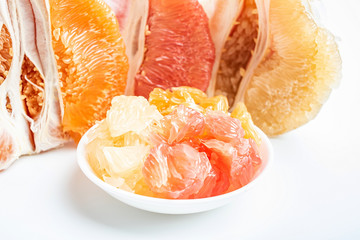White pomelo red grapefruit and golden grapefruit / three-color grapefruit variety