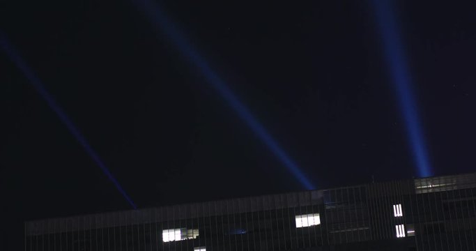 Light performace show at night