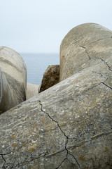 sea bar with protections in stone