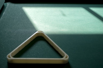 snnoker table with triangle