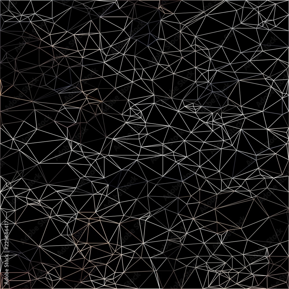 Poster wireframe polygonal abstract mesh. vector polygon which consist of triangles. geometric black backgr