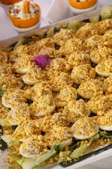 Dekokissen Piatto con antipasti realizzati con uovo e pane grattato © alex.pin