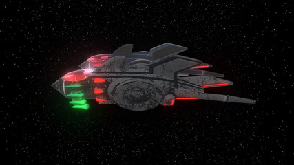 Space Fighter Aircraft of background, 3d rendering