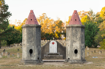 Chinese Burning Towers in Beechworth Cemetery in northern Victoria.