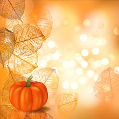 Festive background with pumpkin