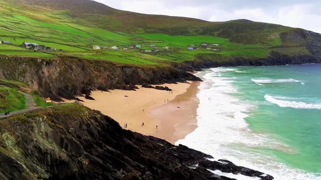 Wonderful bay at Dingle Peninsula &ndash; aerial view