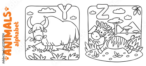 Animals alphabet or ABC. Coloring book set\ Animals alphabet or ABC. Coloring book set\