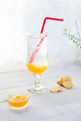 glass of citrus ginger juice 