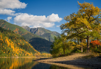 Lake Sobolinoye in Eastern Siberia in the Pribaikalie region