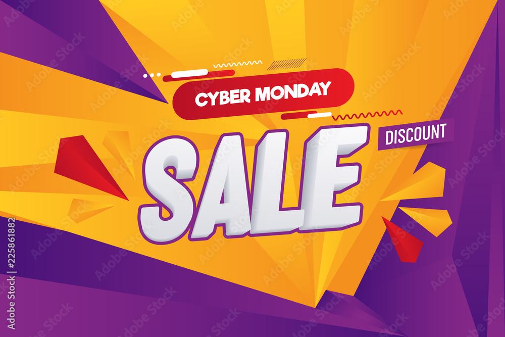 Wall mural abstract cyber monday sale vector background illustration