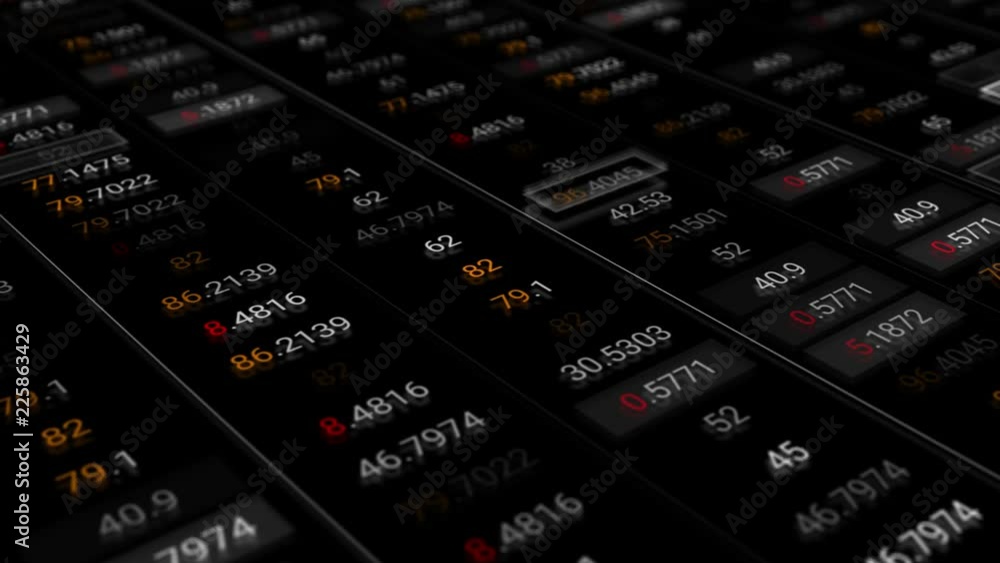 Poster 3d render abstract background with stock market digits. financial concept. stock market data on disp