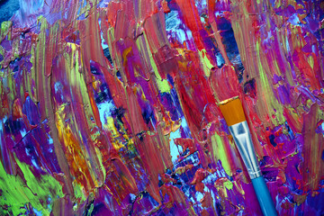 Closeup of brush and palette.