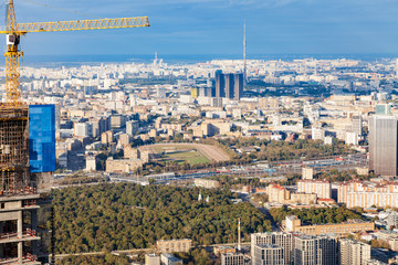 Moscow city with Central Moscow Hippodrome