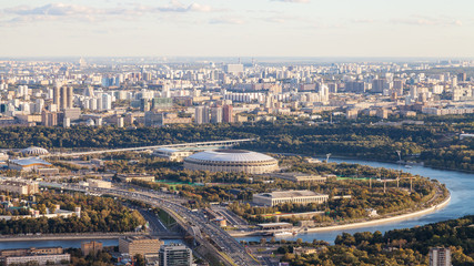 panoramic view of Luzhniki arena stadium in Moscow