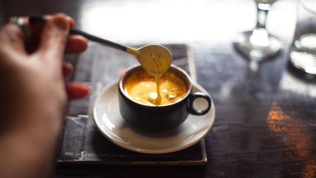 Vietnamese coffee: A popular alternative to plain sweetened condensed milk, is Vietnamese egg coffee also known as ca phe trung.