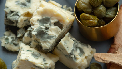 blue cheese and capers