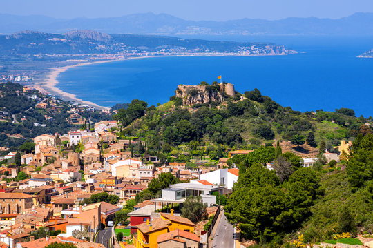 Begur, Old Town and Castle on mediterranean Costa Brava, Spain
