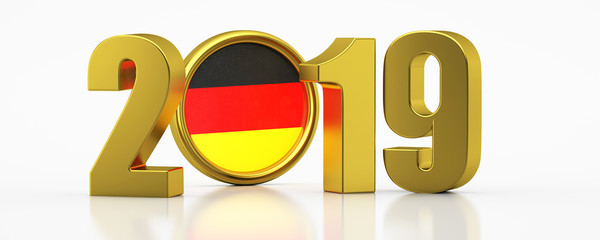 New Year 2019 and Germany Flag