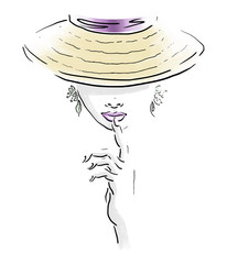 Woman with Earrings and Hat