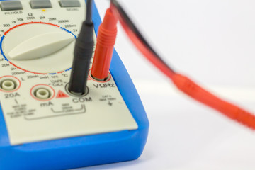 Digital multimeter isolated on white background, part of Digital multimeter.