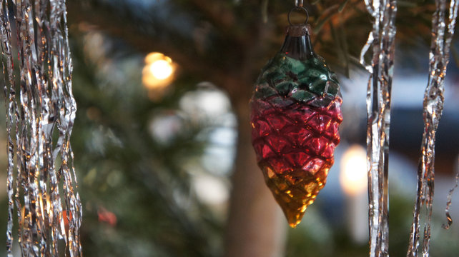 sch&ouml;ne alte Christbaumkugel aus Lauscha, Th&uuml;ringen, Handarbeit