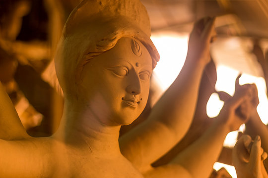 Durga Idol in making