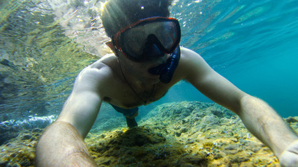 underwater exploration in a paradise island