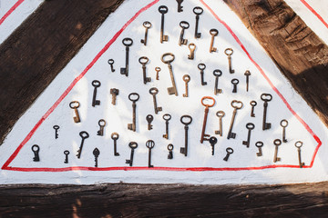 onceptual image with hanging keys