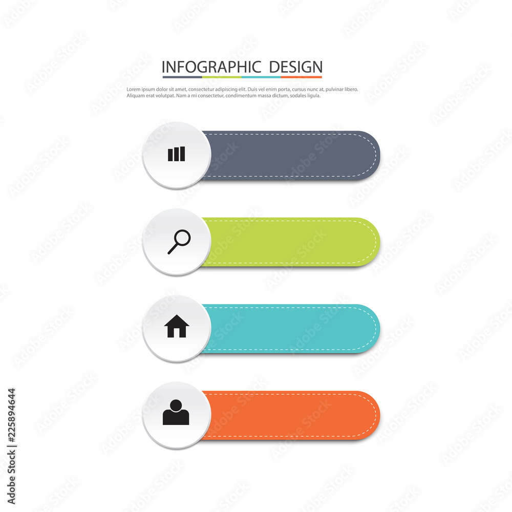 Poster vector info graphic design four step and marketing icons can be used for workflow layout.