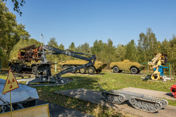 Used abadoned vehicles after Chernobyl disaster