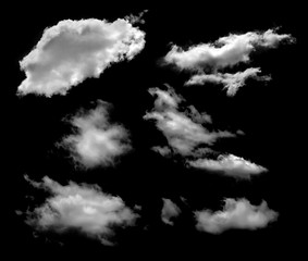 Cloud isolated in black background