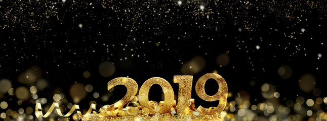 2019 new year in abstract night