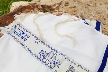 Talit (Jewish Ritual Prayer Shawl). Talit used by Jews in Israel and in the world
