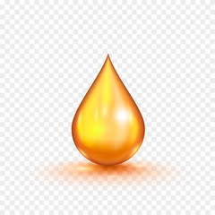 Oil gold bubble isolated on a transparent background. Vector illustration
