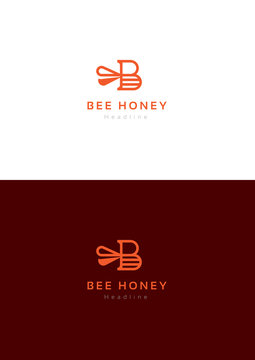 Bee honey logo template.