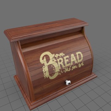 Closed wood breadbox