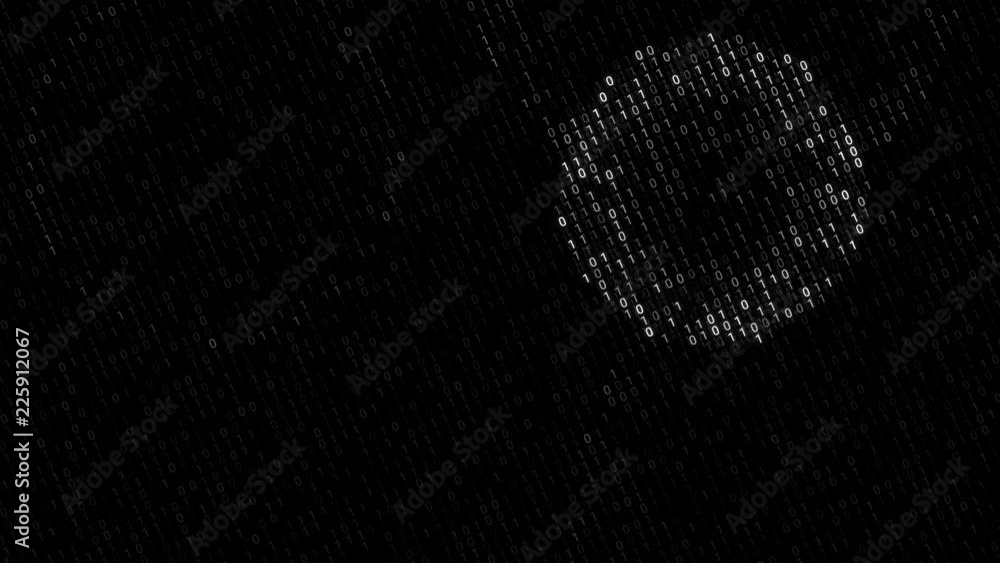 Poster 3d abstract background with zero and one digits. binary wall with shock waves that explode and glow 