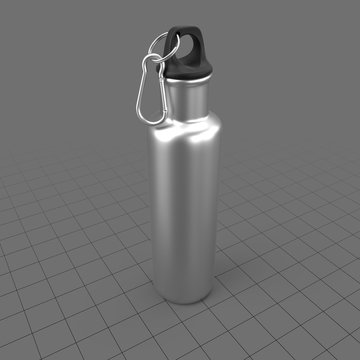 Narrow drinking bottle with keyring