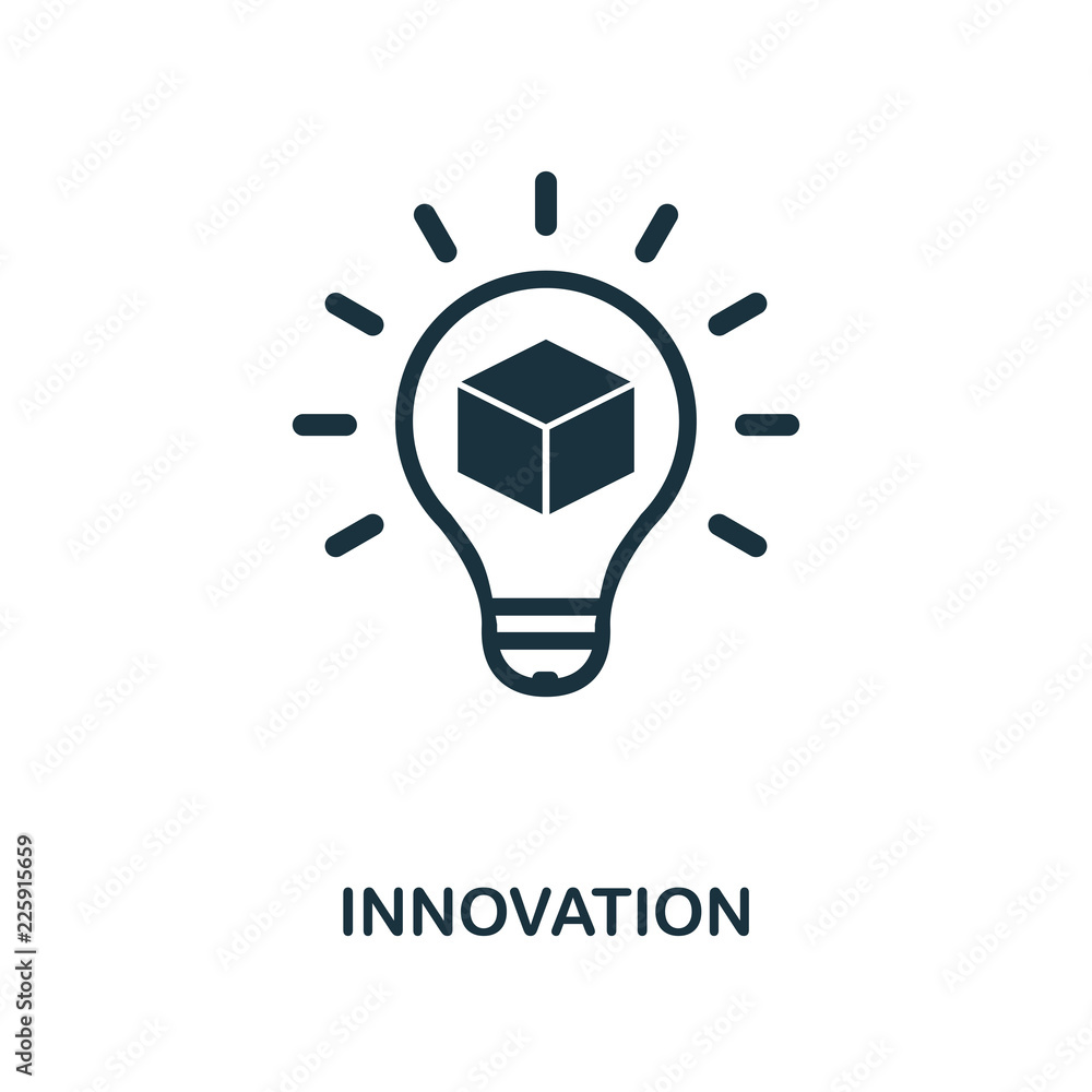 Poster innovation icon. monochrome style design from blockchain icon collection. ui and ux. pixel perfect i