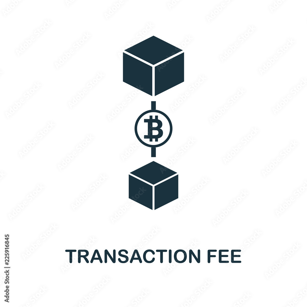 Aufkleber transaction fee icon. monochrome style design from blockchain icon collection. ui and ux. pixel perf