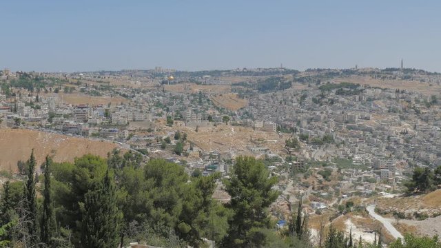 View from observation deck on Temple mount in  old city Jerusalem, capital of state Israel