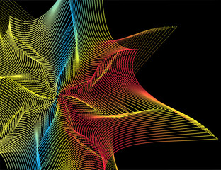 Abstract rainbow decorative element. Abstract spirograph element for decorative design.