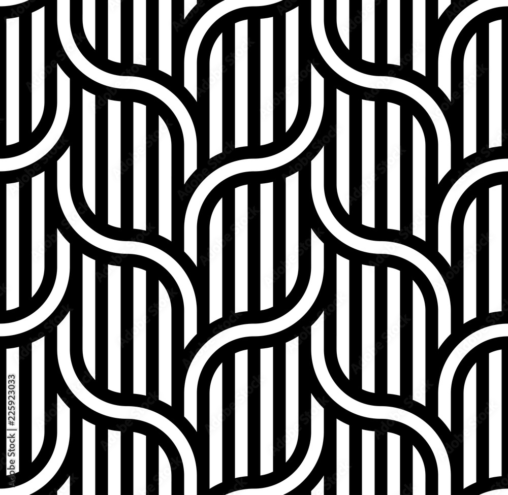 Aufkleber Vector geometric pattern. Seamless braided linear pattern.