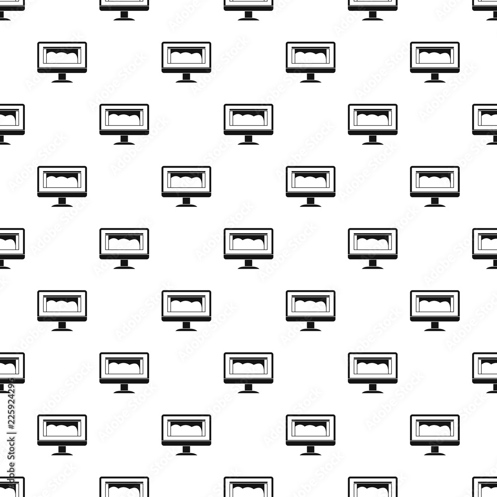 Aufkleber drawing monitor pattern seamless in simple style vector illustration