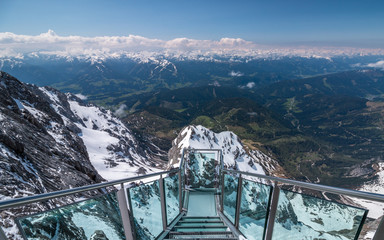 view down to the five fingers landscape on the dachstein in austria