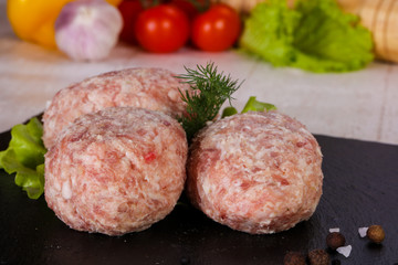 Raw pork cutlet