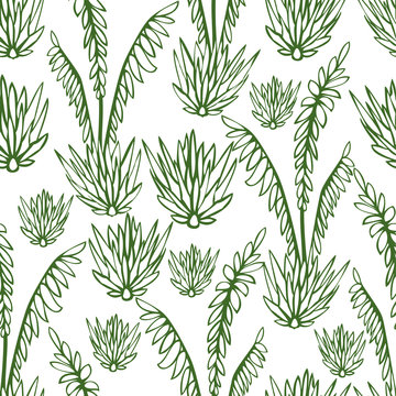 Seamless background of decorative plants