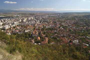Fototapeta premium View from the hill of the fortress - Deva, Transylvania, Romania