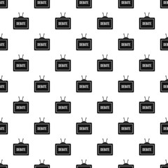 TV with the Debate inscription on the screen pattern seamless in simple style vector illustration